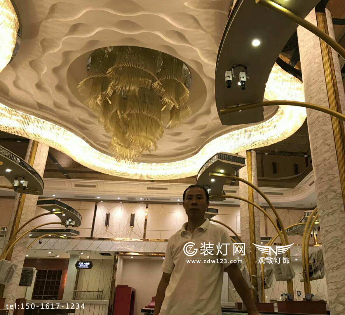 柬埔寨皇朝国际酒店灯具安装工程照片